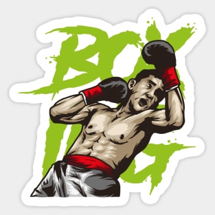 the boxer launches attack Sticker